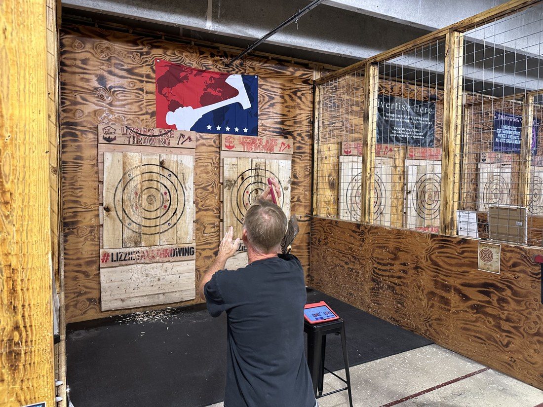 David Dannenberg throws during the marathon at Lizzie's Northglenn, August 1. Rico Vecchiarelli / AXEOLOGY